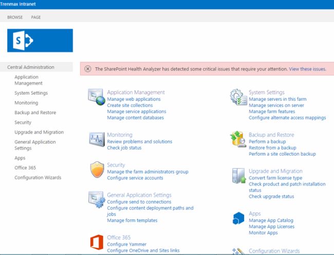 Open Central administration